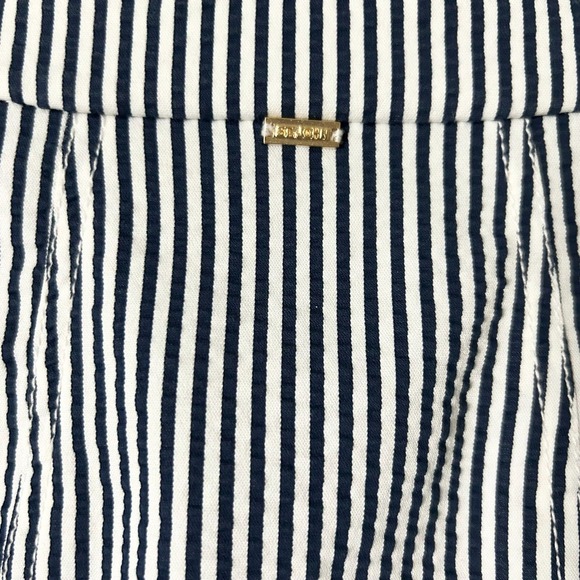 St. John Zip Up Lightweight Blazer Jacket in Navy White Stripe Size Medium - Picture 5 of 8